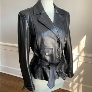 Worth black Leather Jacket, size 8